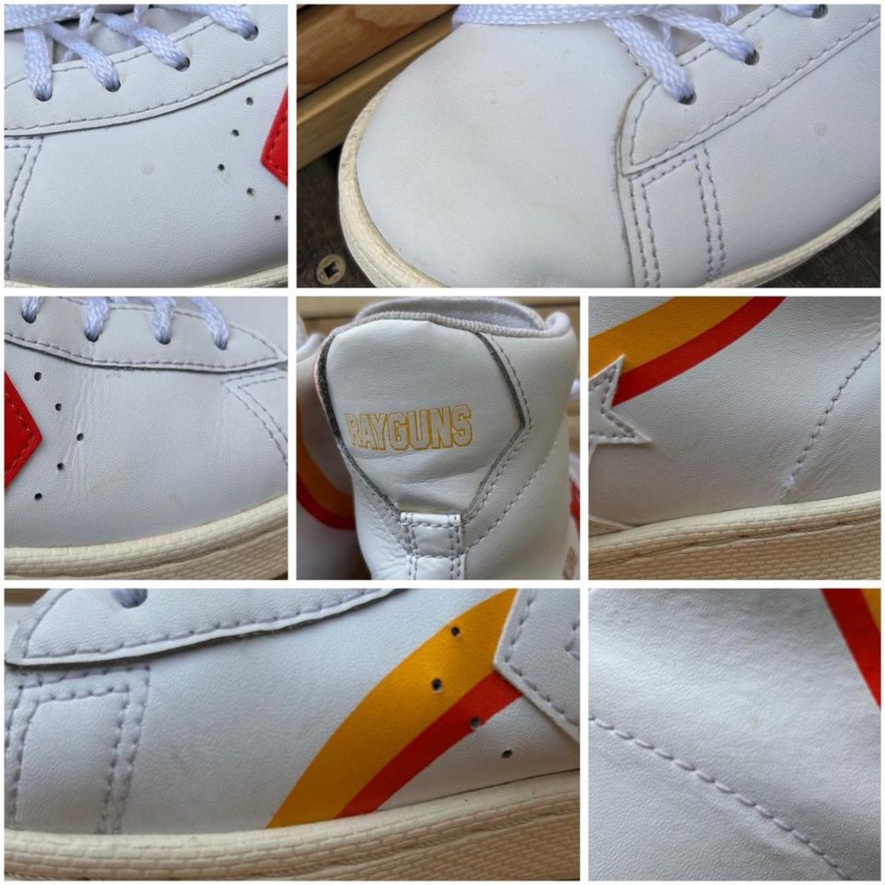 White Converse Pro Leather High-Top Roswell Rayguns Sneakers Trainers - Picture 8 of 8